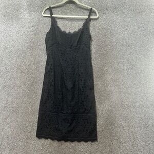 Diane von Furstenberg Olivia Dress 8 Black Lace Midi‎ Sexy Feminine Romantic